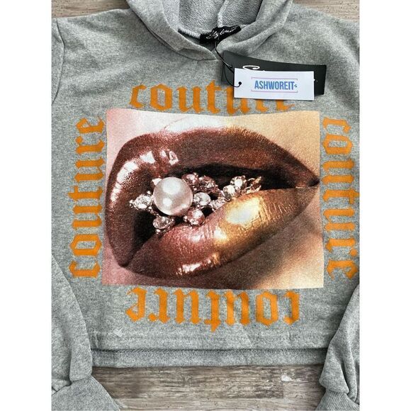 Women’s Hooded Sweatshirt Lips Size Med - Picture 2 of 3